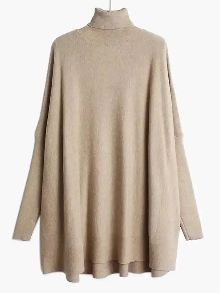 Big Size Knitting Sweater Loose Fit  Turtleneck Long Sleeve Women Pullovers New Fashion Tide Spring Autumn 2025 19A-a43