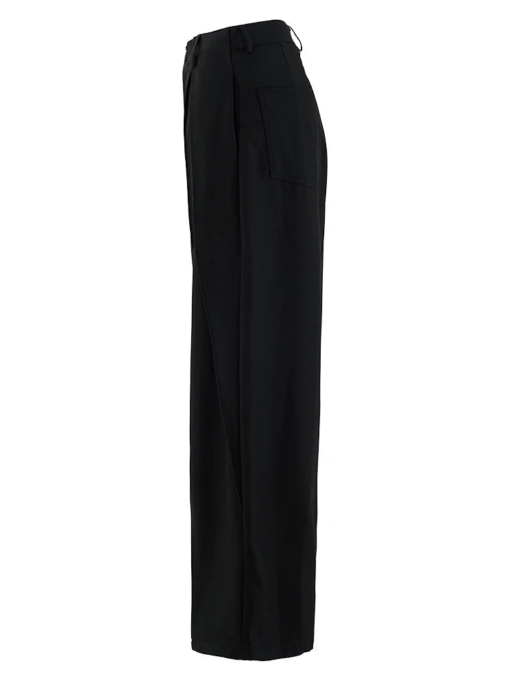 High Waist Brown Pleated Shaped Long Wide Leg Elegant Pants New Trousers Women Fashion Tide Spring Autumn 2025 CPG2118