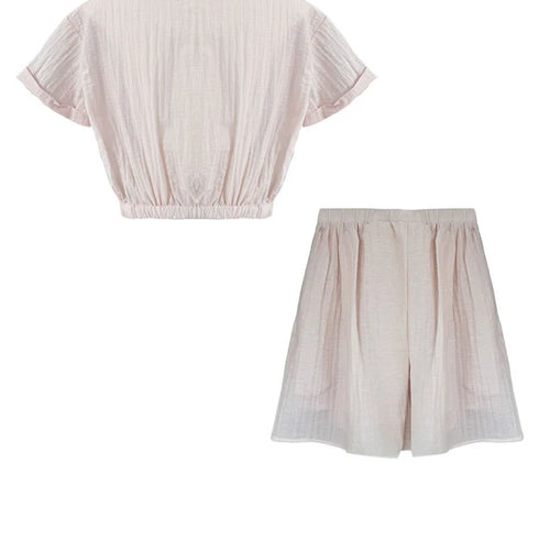 Load image into Gallery viewer, Beige Shirt Thin Half-body Skirt Two Pieces Suit New Lapel Short Sleeve Women Fashion Tide Spring Summer 2025 1DJ1239
