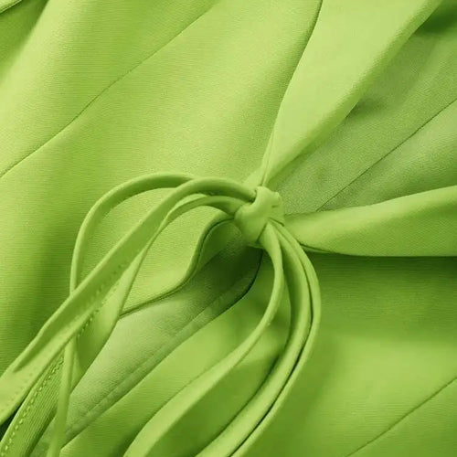 Load image into Gallery viewer, Women Green Irregular Cross Bandage Blazer New Lapel Long Sleeve Loose Fit Jacket Fashion Tide Spring Autumn 2025 CP1984
