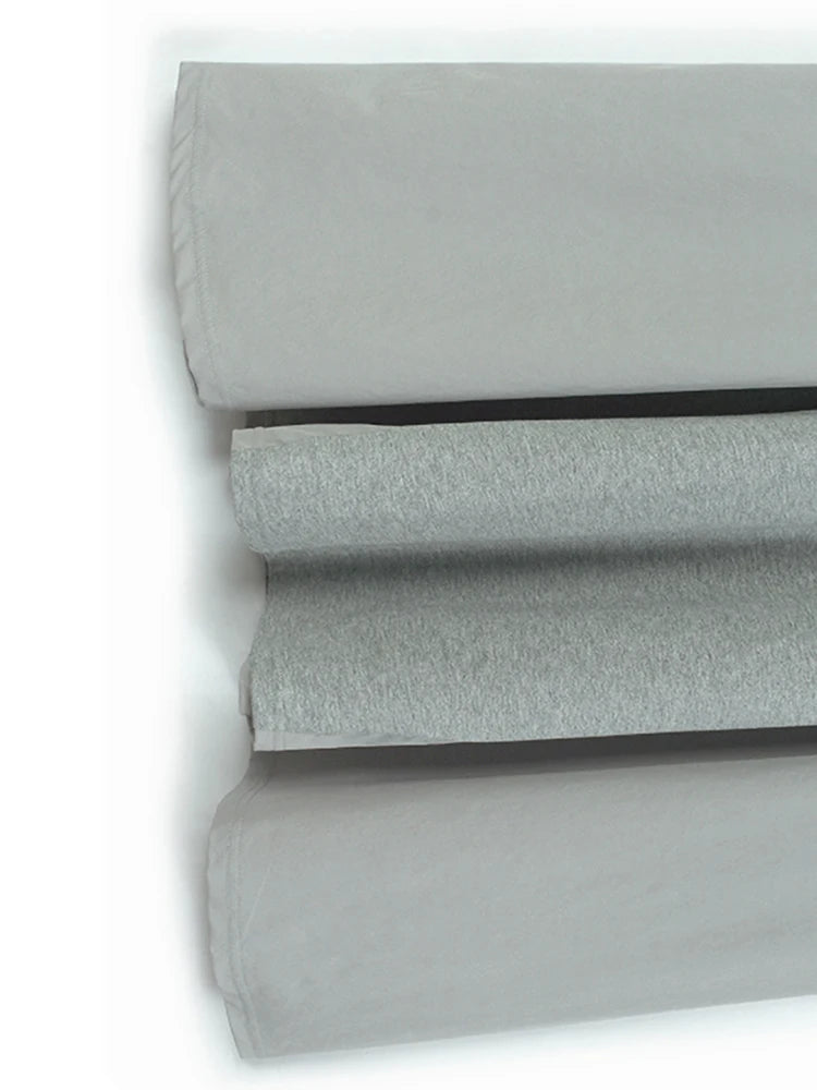 Women Gray Drawstring Pocket Big Size Midi Dress New Round Neck Short Sleeve Fashion Tide Spring Summer 2025 1DJ1193