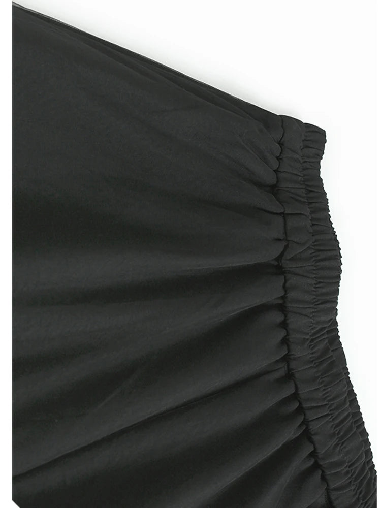 High Elastic Waist Gray Mesh Spliced Casual Wide Leg Pants New Trousers Women Fashion Tide Spring Autumn 20251DJ1438