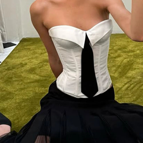 Load image into Gallery viewer, Hit Color Slimming Minimalist Vests For Women Strapless Sleeveless Tunic Temperament Vest Female Fashion Style New
