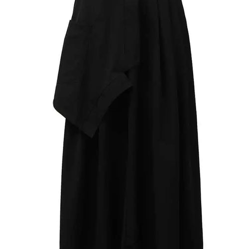 Load image into Gallery viewer, High Elastic Waist Black Irregular Pocket Midi A-line Half-body Skirt Women Fashion Tide New Spring Autumn 2025 1DH5348
