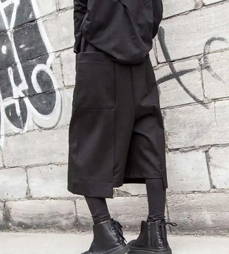 High Elastic Waist Black Pockets Iregular Pants New Loose Fit Trousers Women Fashion Tide Spring Autumn 2025 1DF4638