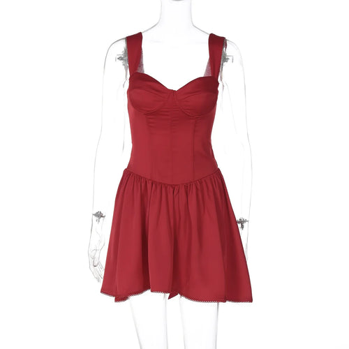 Load image into Gallery viewer, Red Backless Sexy Mini Dress Women Summer New Sleeveless Backless High Waist A-line Club Party Elegant Dress 2025
