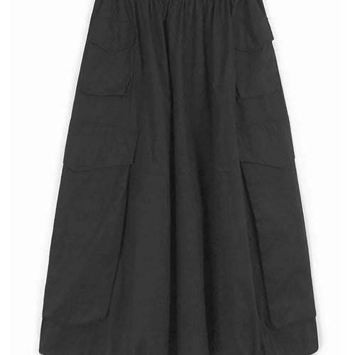 Load image into Gallery viewer, High Elastic Waist Blue Hem Drawstring Casual A-line Half-body Skirt Women Fashion Tide New Spring Autumn 2025 1DJ0863
