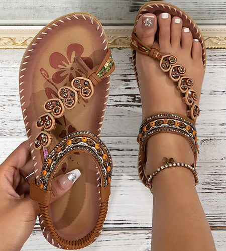 Women's Sandals Bohemia Style Sandals Summer 2025 New Shoes For Woman Flip Flops Beach Summer Shoes Women Low Heels Footwear