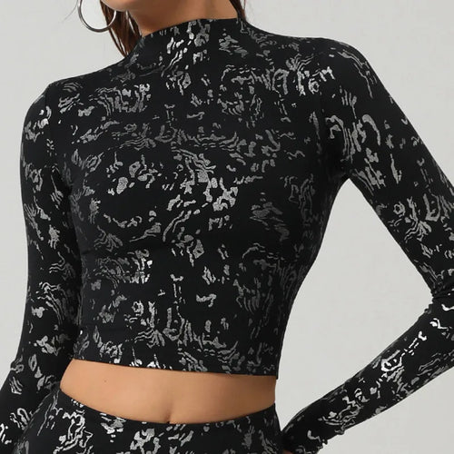 Load image into Gallery viewer, Stamping Long Sleeve Sport Jacket Women Zipper Fitness Yoga Shirt Gym Top Activewear Push Up Running Coats Workout Clothes Woman
