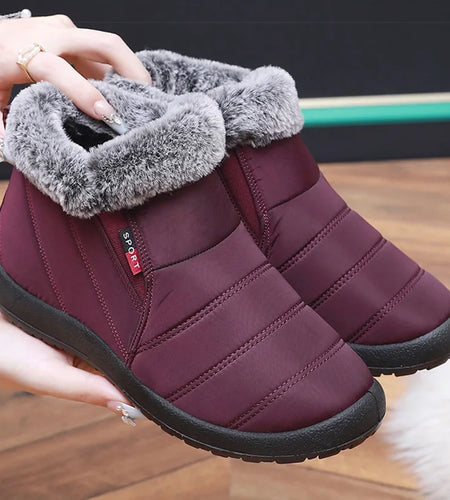 Women's Boots Warm Fur Boots For Winter Shoes Woman 2025 New Ankle Boots Slip On Snow Botas Mujer Winter Footwear Women Black