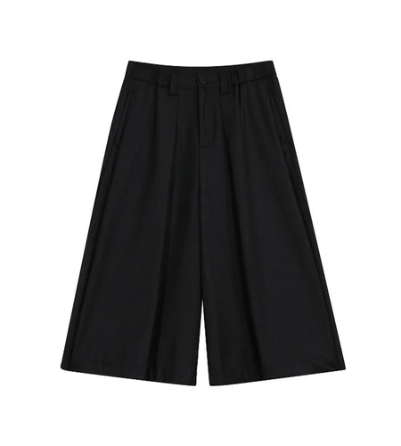 Men's Shorts Hip Hop Style Three Dimensional Cutting Large Drape Silhouette Wide Leg Trendy Solid Color Male Bottoms 9W1769