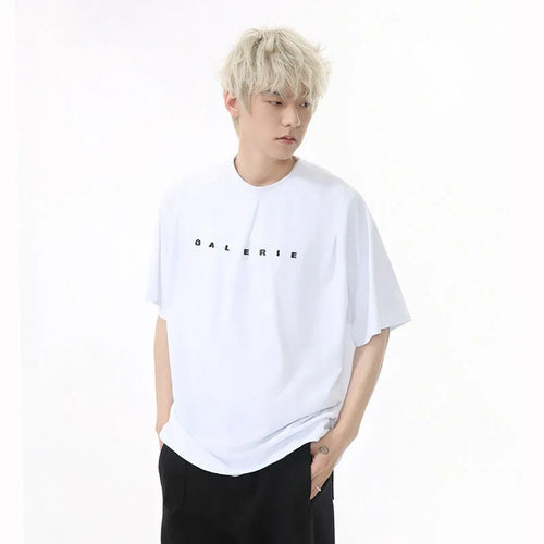 Load image into Gallery viewer, Men's Short Sleeve T-shirts New Korean Summer Solid Color Deisgn Letter Embroidered Stylish Loose Pullover Male Top 9W1599
