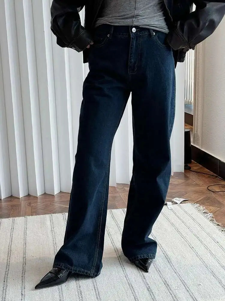 High Waist Blue Denim Casual Long Vintage Wide Leg Jeans New Women Trousers Fashion Tide Spring Autumn 2025 1DH7731