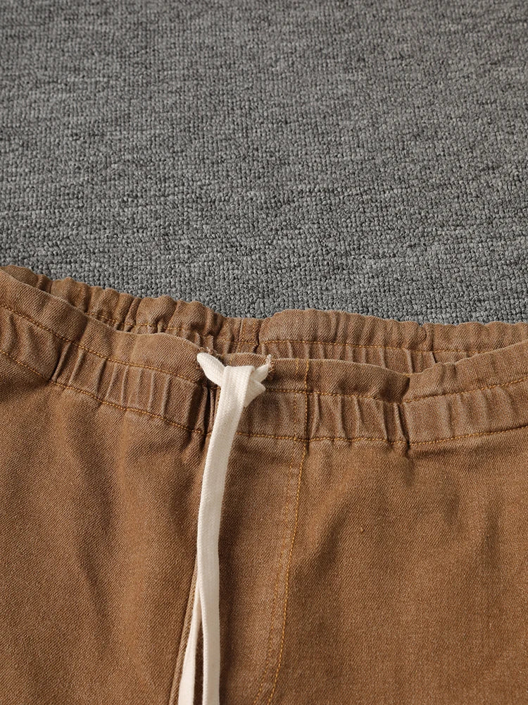 High Waist Khaki Drawstring Pockets Denim Long Wide Leg Pants New Trousers Women Fashion Tide Spring Autumn 2025 11A0731