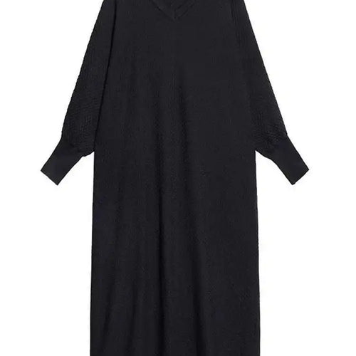 Load image into Gallery viewer, Women Purple Knitting Big Size Casual Long Sweater Dress New V-Neck Long Sleeve Fashion Tide Spring Autumn 2025 1DH7780
