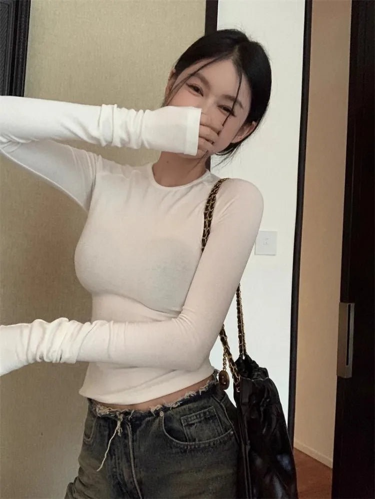 See Through Sexy Gothic Tshirts Y2k Aesthetic Angel Gauze Print Crop Top Women Tees Casual Grunge Harajuku Slim T-shirt Femme