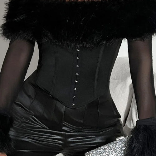 Load image into Gallery viewer, Autumn Sexy Tunic Waist Fish Bone One Line Neck Long Sleeved Top Tank Velvet Spicy Girl Tight Women Long Sleeved Top
