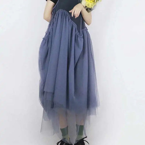 Load image into Gallery viewer, Women Green Mesh Layers Elegant Spaghetti Strap Dress New Square Collar Sleeveless Fashion Tide Spring Autumn 2025 1DJ0363
