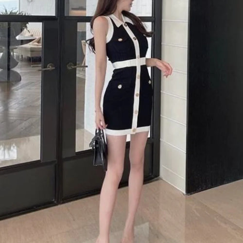 Load image into Gallery viewer, Office Ladies Knitted Knit Dresses Elegant Party Japanese Bodycon Wrap Slim Corset Mini Short Dress Fashion Outfits
