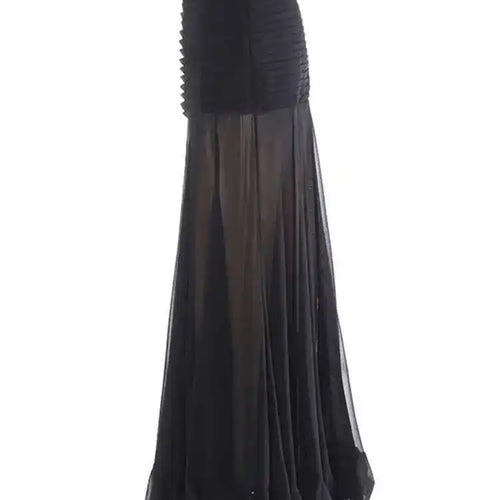 Load image into Gallery viewer, High Waist Black Pleated Chiffon Mesh Elegant Long Half-body Skirt Women Fashion Tide New Spring Autumn 2025 1DH9156
