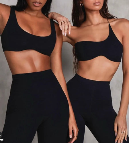 Soft Stretchy Fabric Single Strap Yoga Underwear Curved Hem Fitness Top Quick Dry Light Support Pilates Sport Bra