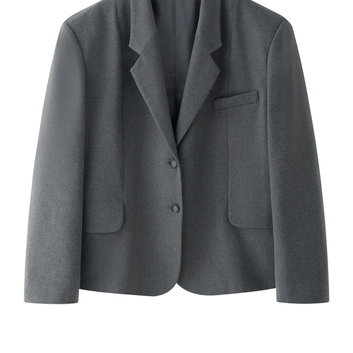 Load image into Gallery viewer, Women Gray Brief Shaped Elegant Big Size Blazer New Lapel Long Sleeve Jacket Fashion Tide Spring Autumn 2025 1DH9578
