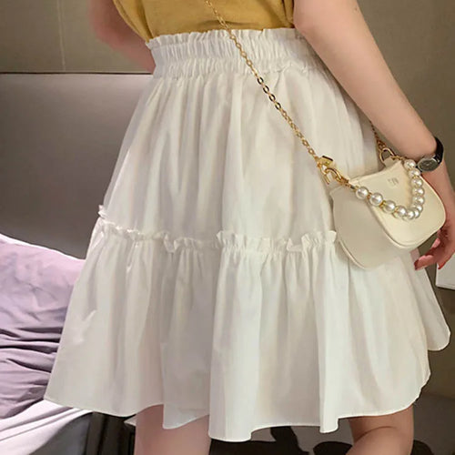 Load image into Gallery viewer, Kawaii Mini Skirts Women Cute Fungus Patchwork Fairycore High Waist Pleated Short Skirt Korean Fashion Preppy Style

