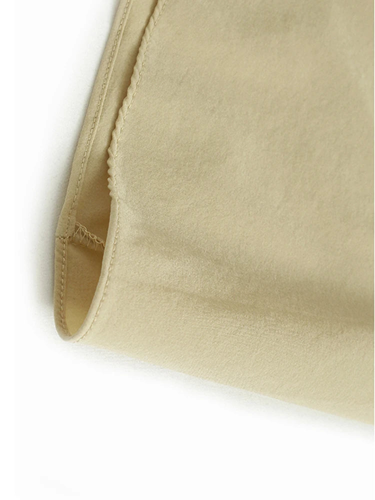 Women Black Khaki Irregular Spliced Big Size Long Dress New Round Neck Short Sleeve Fashion Spring Summer 2025 1DJ1119