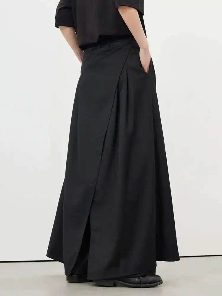 Women Black Pleated Long Elegant Wide Leg Pants High Waist New Loose Fit Trousers Fashion Tide Spring Autumn 2025 1DF9092