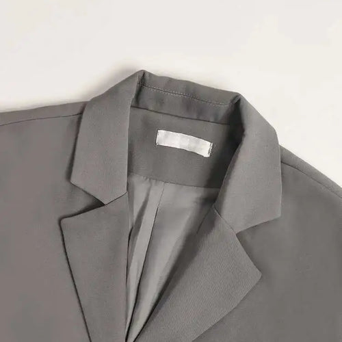 Load image into Gallery viewer, Women Gray Irregular Big Size Blazer New Lapel Long Sleeve Loose Fit Jacket Fashion Tide Spring Autumn 2025 1DF3051
