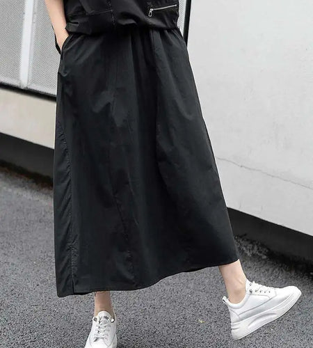 High Elastic Waist Irregular Side Spliced A-line Half-body Skirt Women Fashion Tide New Spring Autumn 2025 1DJ0622
