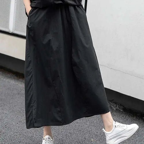 Load image into Gallery viewer, High Elastic Waist Irregular Side Spliced A-line Half-body Skirt Women Fashion Tide New Spring Autumn 2025 1DJ0622
