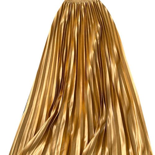 Load image into Gallery viewer, French Retro Women Fashion Solid Elegant Long Skirt Autumn Winter Elastic High Waist Popular Pleated Skirt Simplicity Streetwear
