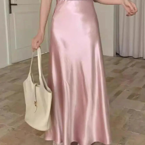 Load image into Gallery viewer, Spring Summer French Solid Elegant Sexy Club A-line Pleated Long Skirt Women High Waist Vacation Slim Wrap Hip Fishtail Skirts
