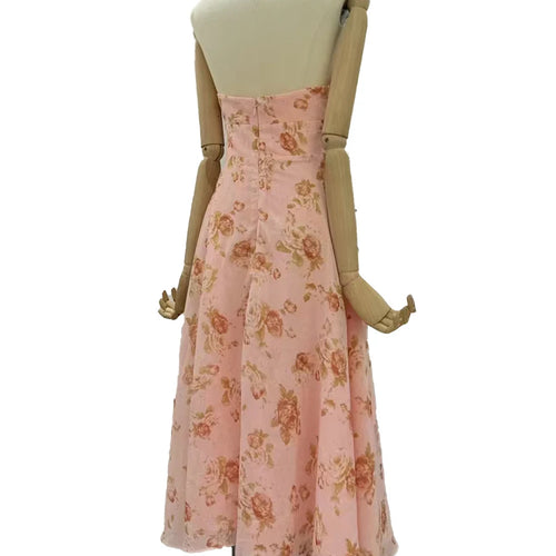 Load image into Gallery viewer, Hit Color Printing Slimming Dresses For Women V Neck Sleeveless High Waist Temperament Dress Female Fashion Style
