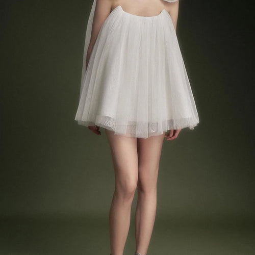 Load image into Gallery viewer, Solid Spliced Appliques Loose Mini Dresses For Women Strapless Sleeveless High Waist Temperament Dress Female New
