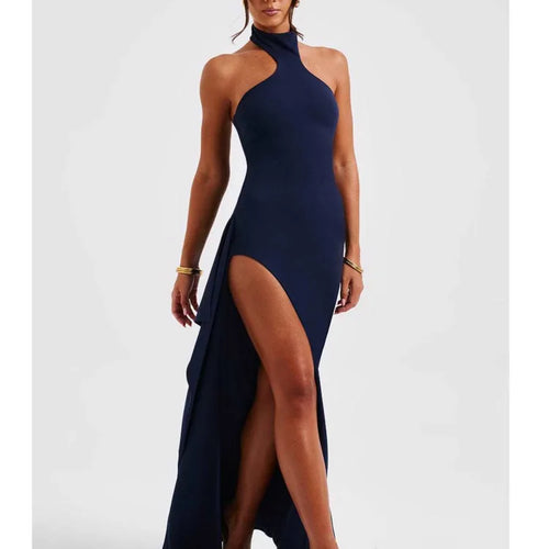 Load image into Gallery viewer, Women's Elegant Sleeveless Evening Dress, Open Back, High Split, Slim Fit Style, Female Long Dress, Spring, 2024
