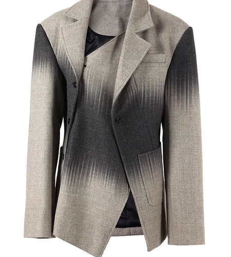 Loose Fit Irregular Button Elegant  Woolen Coat New Lapel Long Sleeve Women Jacket Fashion Tide Autumn Winter 2025 1DH3587