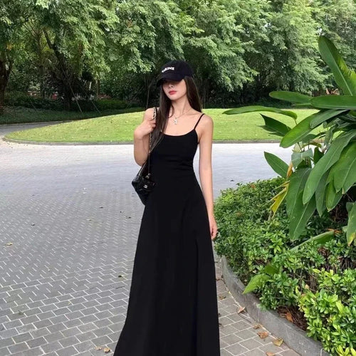 Load image into Gallery viewer, Sexy Wrap Slip Night Party Dresses Women Y2k Korean Wrap Backless Off Shoulder Spaghetti Strap Long Dress Fashion
