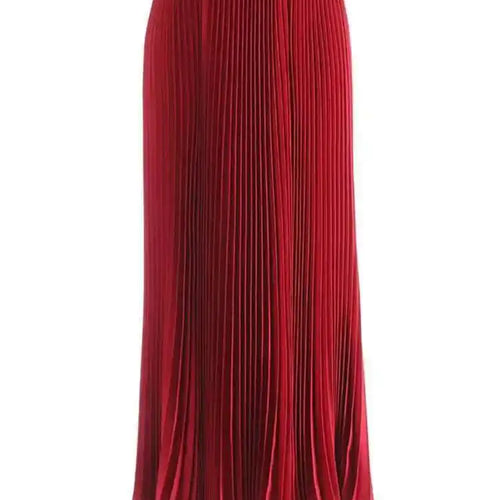 Load image into Gallery viewer, High Elastic Waist Red Brief Elegant Long Pleated Half-body Skirt Women Fashion Tide New Spring Autumn 2025 1DJ0169
