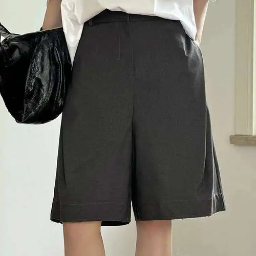 Load image into Gallery viewer, High Elastic Waist Gray Pocket Elegant Knee Length Pants New Trousers Women Fashion Tide Spring Summer 2025 1DH5814
