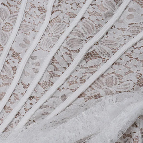 Load image into Gallery viewer, Lace Strapless Ruched Sexy Mini Dress For Women Fashion Fishbone Off-shoulder Sleeveless Backless Club Party Dress
