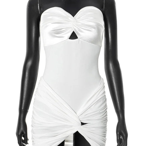 Load image into Gallery viewer, Sexy 2 Pieces Sets For Women Off-shoulder Strapless Hollow Out Bodysuit And Hot Skirt Two Pieces Sets Sexy Suit
