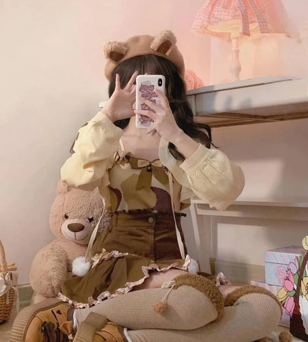 Fashion Japanese Casual Bandage Cardigan Women Knitted Solid All Match Crop Coats Spring Autumn Y2k Aesthetic Sweet Cardigans