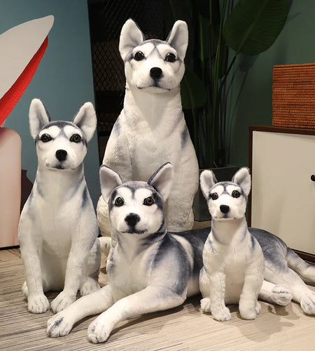 High Quality Big Simulation Dog Plush Toy Stuffed Lifelike Husky Dog Kawaii Doll Home Decor Cartoon Kids Boy Girl Birthday Gift