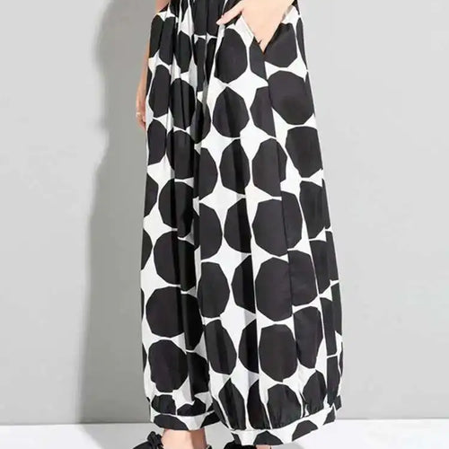 Load image into Gallery viewer, High Elastic Waist Black Dot Printed Long Wide Leg Trousers New Loose Fit Pants Women Fashion Spring Autumn 2025 1DE6981
