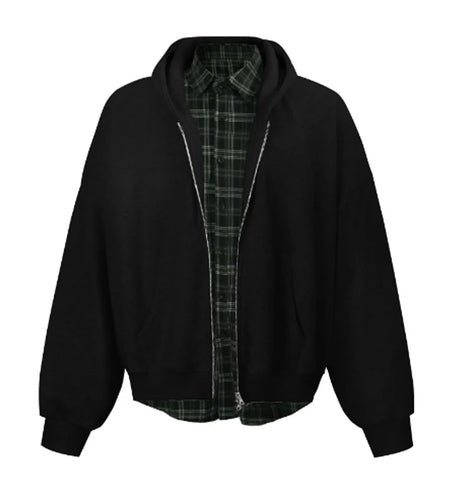 Men's Sweatshirts New Korean Style Fake Two-piece Patchwork Hoodie Jacket Niche Design Male Zipper Trendy Top 9W1827