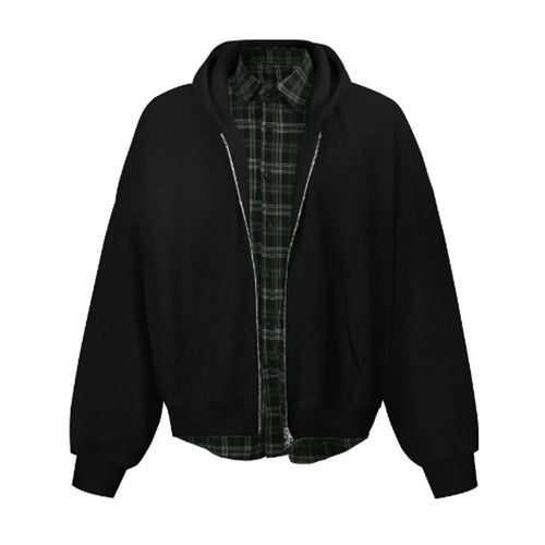 Load image into Gallery viewer, Men&#39;s Sweatshirts New Korean Style Fake Two-piece Patchwork Hoodie Jacket Niche Design Male Zipper Trendy Top 9W1827
