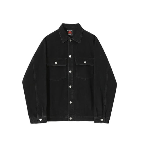 Load image into Gallery viewer, High Street Men&#39;s Denim Jackets Turn-down Collar Solid Color Casual Tops Trendy Single Breasted Loose Male Coats New 9C9002
