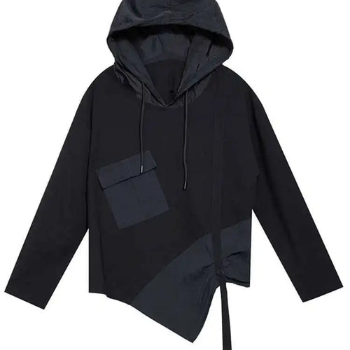 Load image into Gallery viewer, Women White Irregular Ribbon Big Size Casual T-shirt New Hooded Long Sleeve Fashion Tide Spring Autumn 2025 1DH0999
